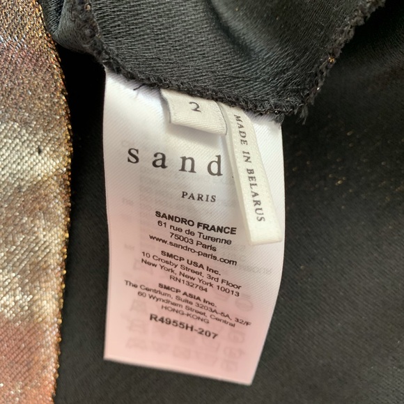 NWT Sandro “Palacio” Gold Off the Shoulder Dress - Picture 6 of 6